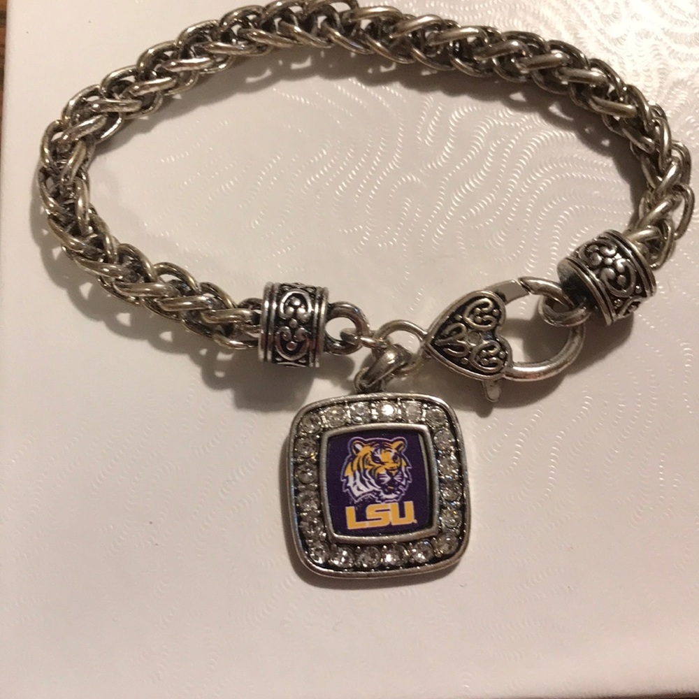LSU silver bracelet